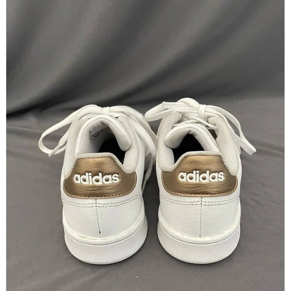 Adidas Womens 6.5 Cloudfoam‎ Advantage Sneakers Shoes White F36223 LowTop LaceUp